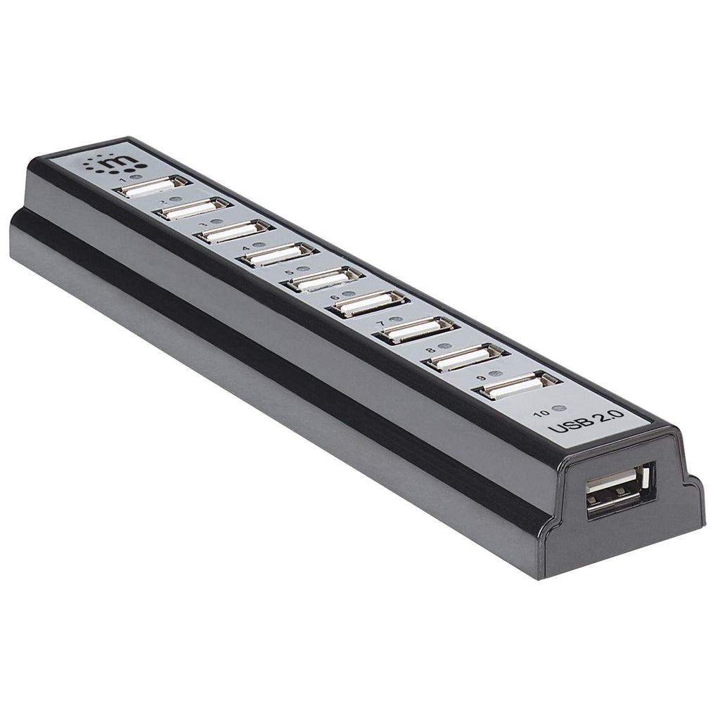 Hub USB-A 2.0 Manhattan 161572, 10x USB-A 2.0. Alimentación adicional