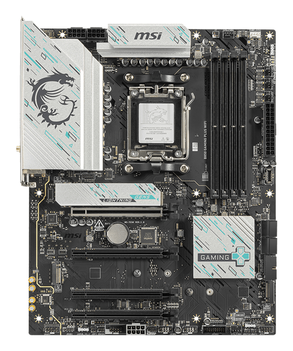 MotherBoard AM5 ATX MSI B850 GAMING PLUS WIFI, 256GB RAM DDR5 Max, 1 M.2 PCIE 5 + 2 M.2 PCIE 4, Wi-Fi 7 + BT 5.4