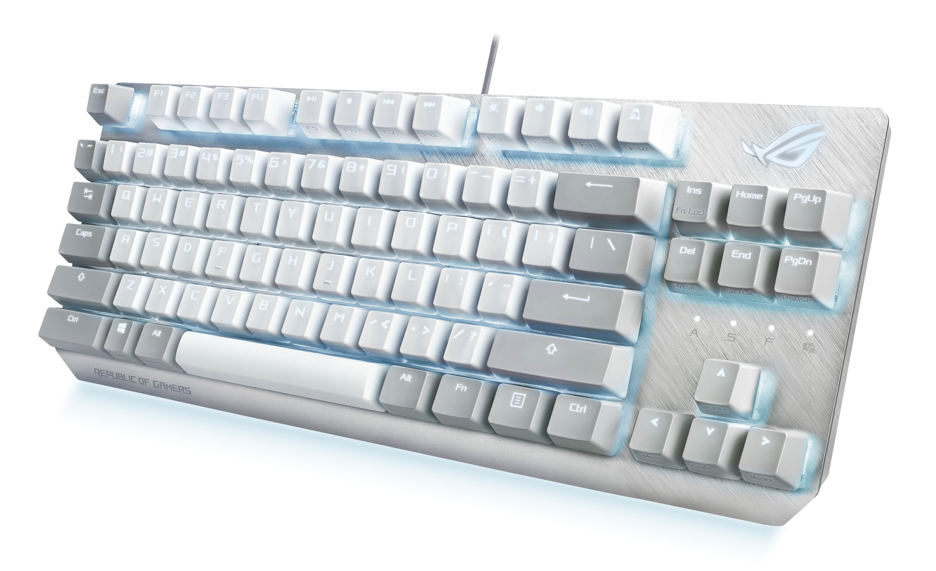 Teclado Alámbrico ASUS ROG Strix Scope NX TKL, TKL, Switches Rojos, RGB, Color Blanco, Ingles