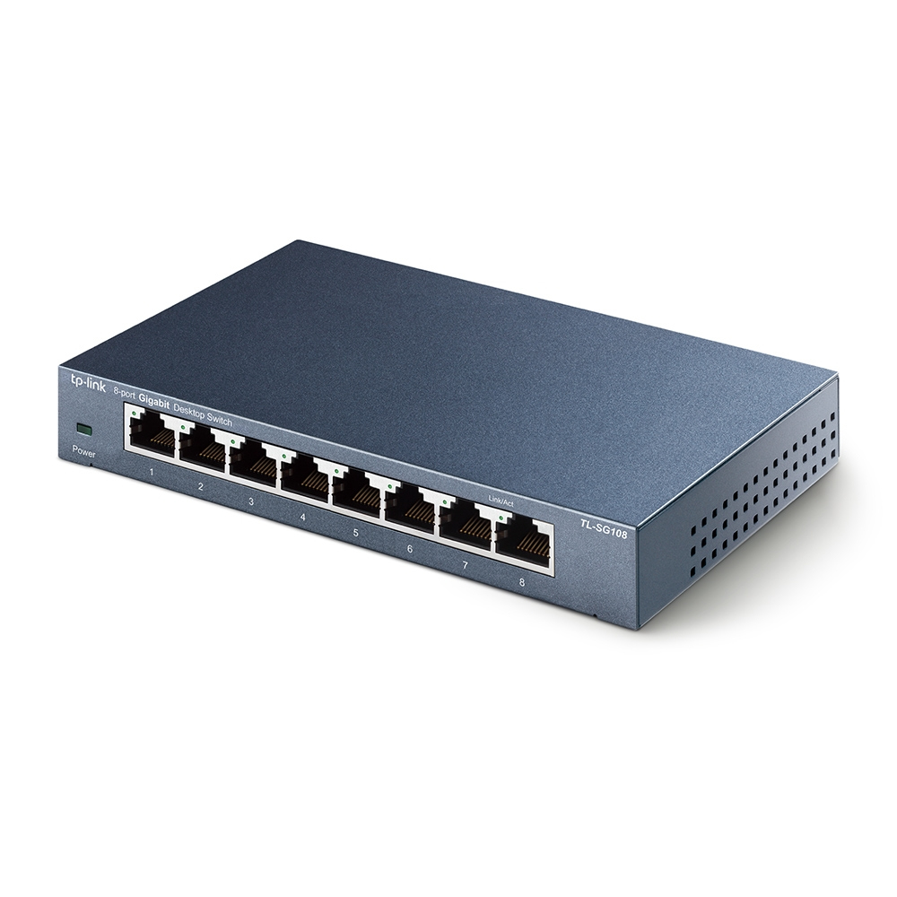 Switch 8 Puertos Gigabit p/Escritorio Tp-Link TL-SG108, Caja de Metal - imagen 2