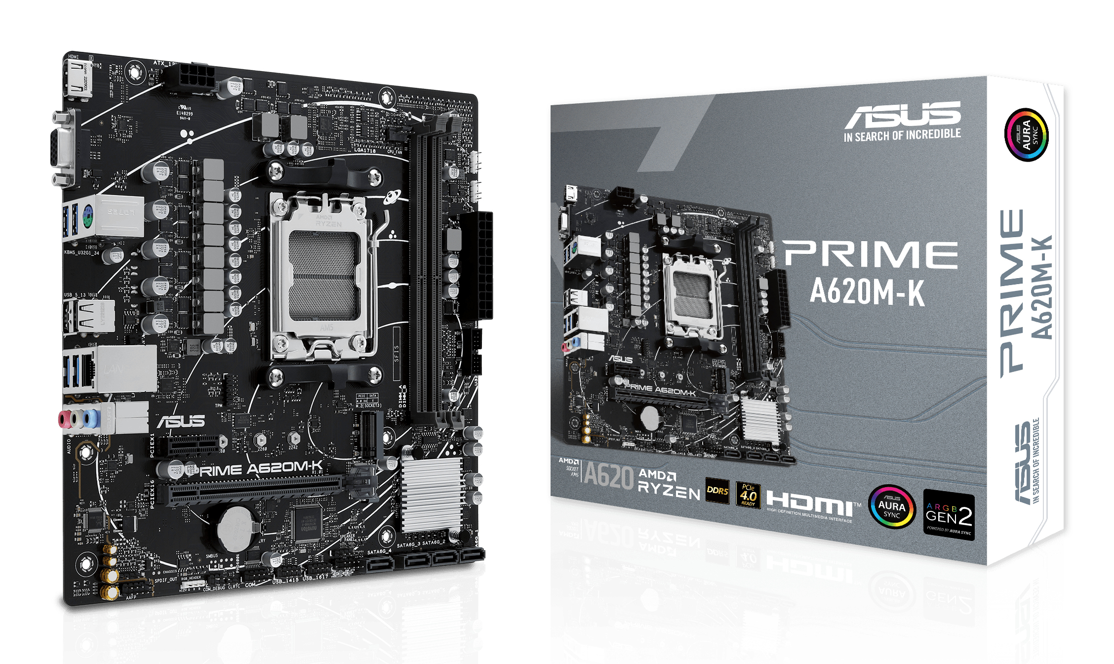 Motherboard AM5 Micro-ATX Asus PRIME A620M-K, 96GB RAM DDR5 Max, 1 M.2 PCIe 4