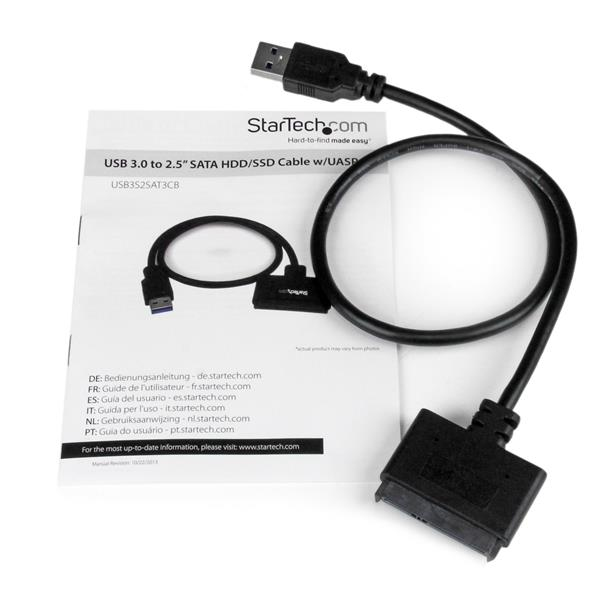 Cable Adaptador USB-A 3.0 a SATA III Startech USB3S2SAT3CB, Soporta HDD y SSD de 2.5", 50cm, Color Negro - imagen 4