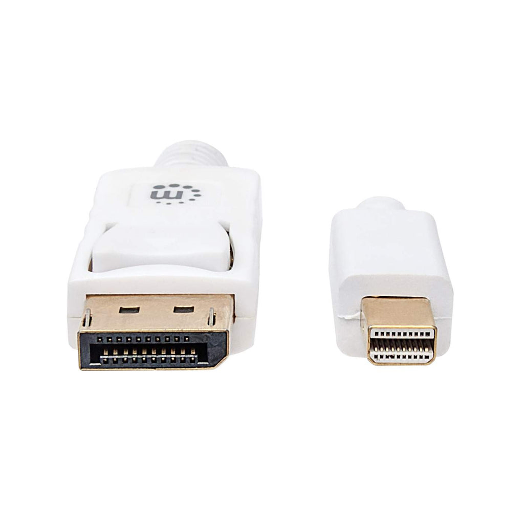 Cable Adaptador de Video 2m Mini DisplayPort 1.2 a DisplayPort Manhattan 324748, 4K 60Hz, Color Blanco - imagen 3