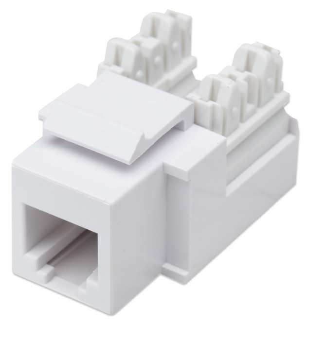 KeyStone Jack RJ11/RJ12 para Telefonía Intellinet 210843, Terminación 110 de Impacto, Color Blanco - imagen 1