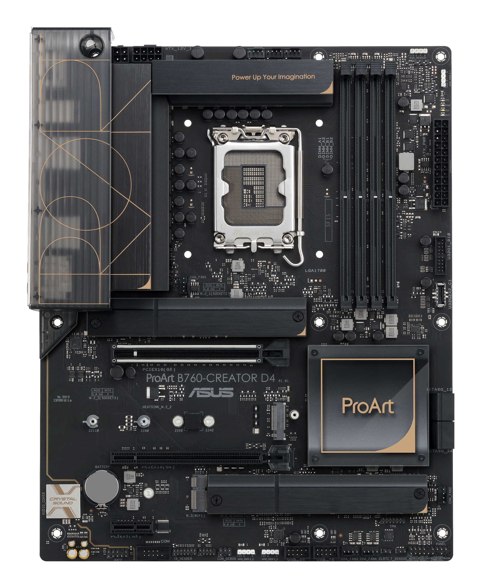MotherBoard LGA1700 ATX ASUS ProArt B760-CREATOR D4, 128GB RAM DDR4 Max, 2 M.2 PCIE 4 + 1 M.2 PCIE 3