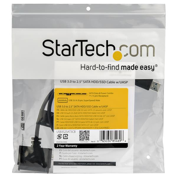 Cable Adaptador USB-A 3.0 a SATA III Startech USB3S2SAT3CB, Soporta HDD y SSD de 2.5", 50cm, Color Negro - imagen 5
