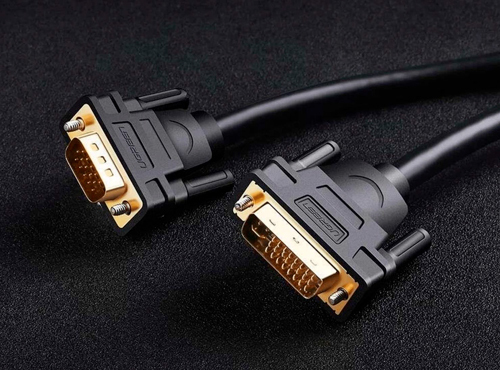 Cable Adaptador de Video 2m DVI-I (24+5) a VGA Ugreen 11677, 1080p, Chapado en Oro, Color Negro - imagen 1