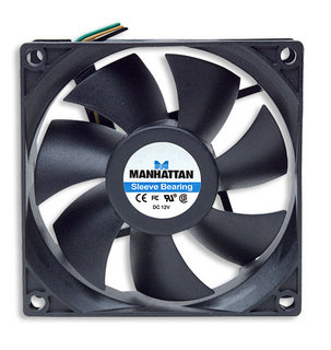 Ventilador 80mm Manhattan 700955, 2500 RPM, Color Negro