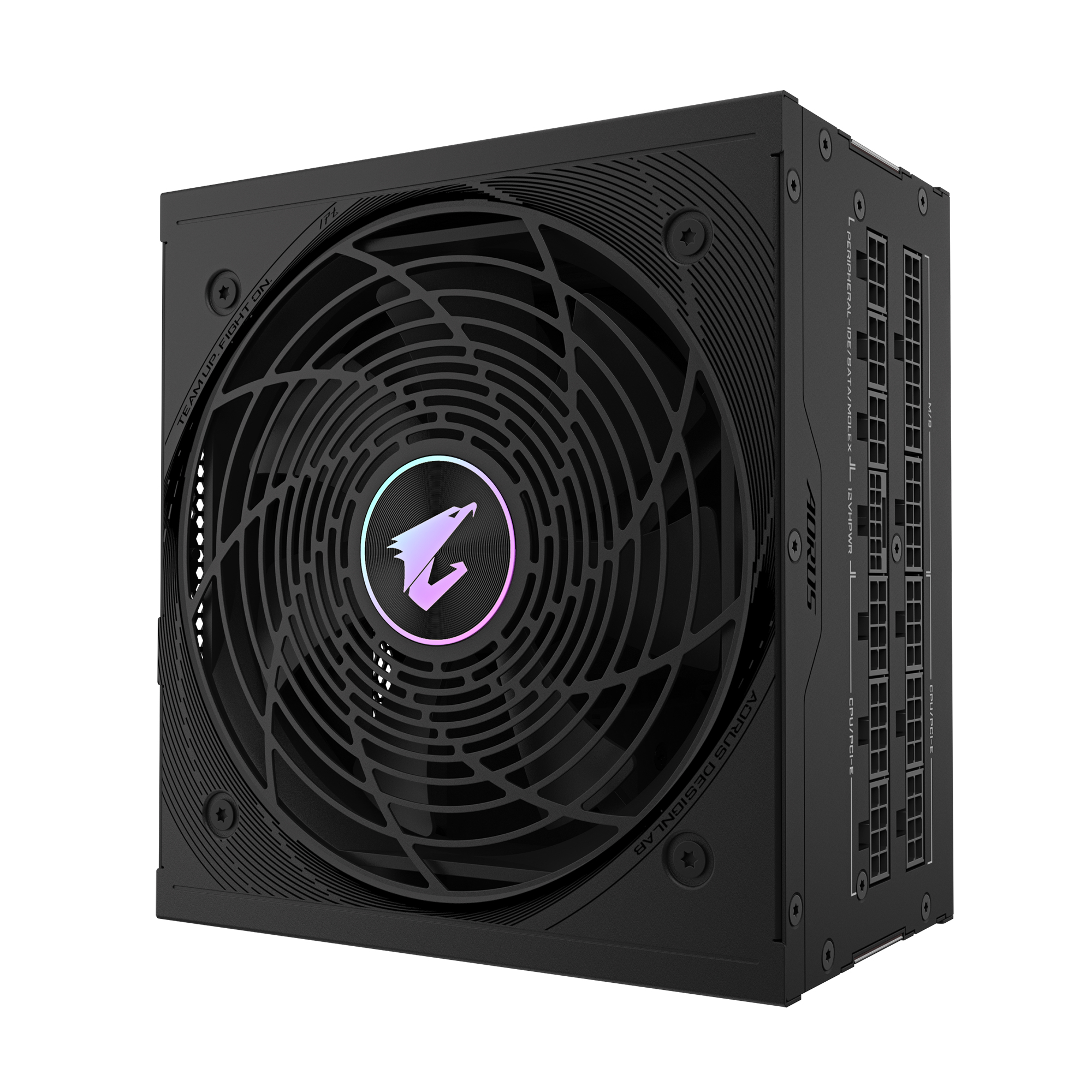 Fuente de Poder 850W 80+Platinum AORUS ELITE P850W. 1x 24pin, 2x 8pin CPU, 6x 8pin PCIE, 1x 12VHPWR, Color Negro - imagen 2