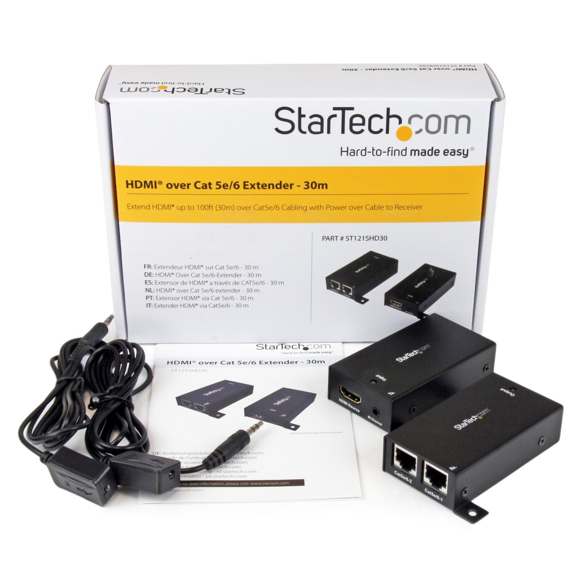 Extensor de Video HDMI por RJ45 Cat5 Startech ST121SHD30, 1080p, Hasta 30m, Alimentado por HDMI, Color Negro - imagen 4