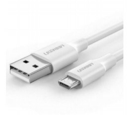 Cable USB-A a Micro-USB 2m Ugreen 60143, 2.4A, 480Mbps, Color Blanco - imagen 1