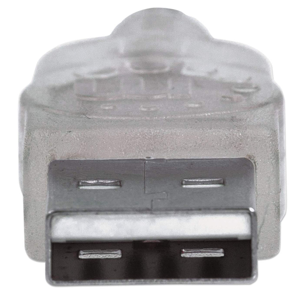 Cable USB-A 2.0 a Mini-USB B 1.8m Manhattan 333412, 480Mbps, Color Plata Translucido - imagen 4
