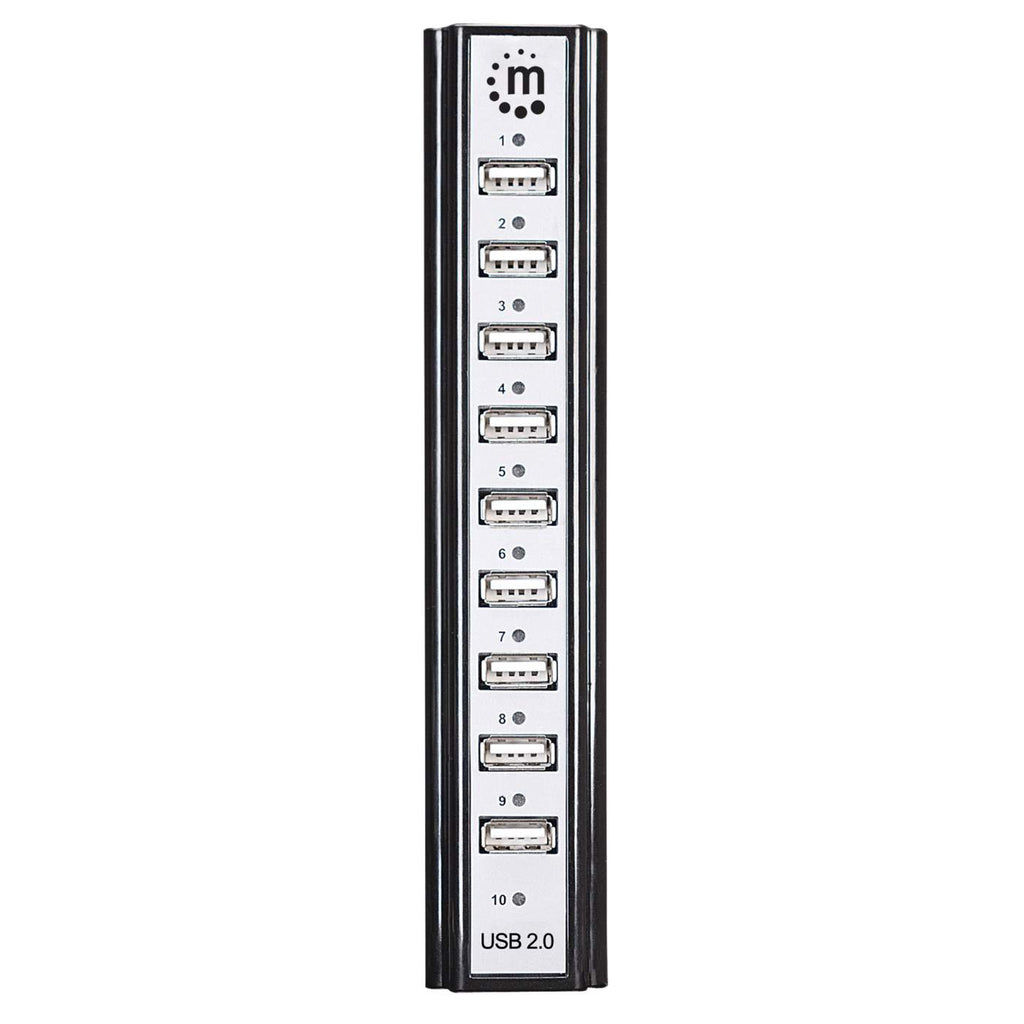 Hub USB-A 2.0 Manhattan 161572, 10x USB-A 2.0. Alimentación adicional