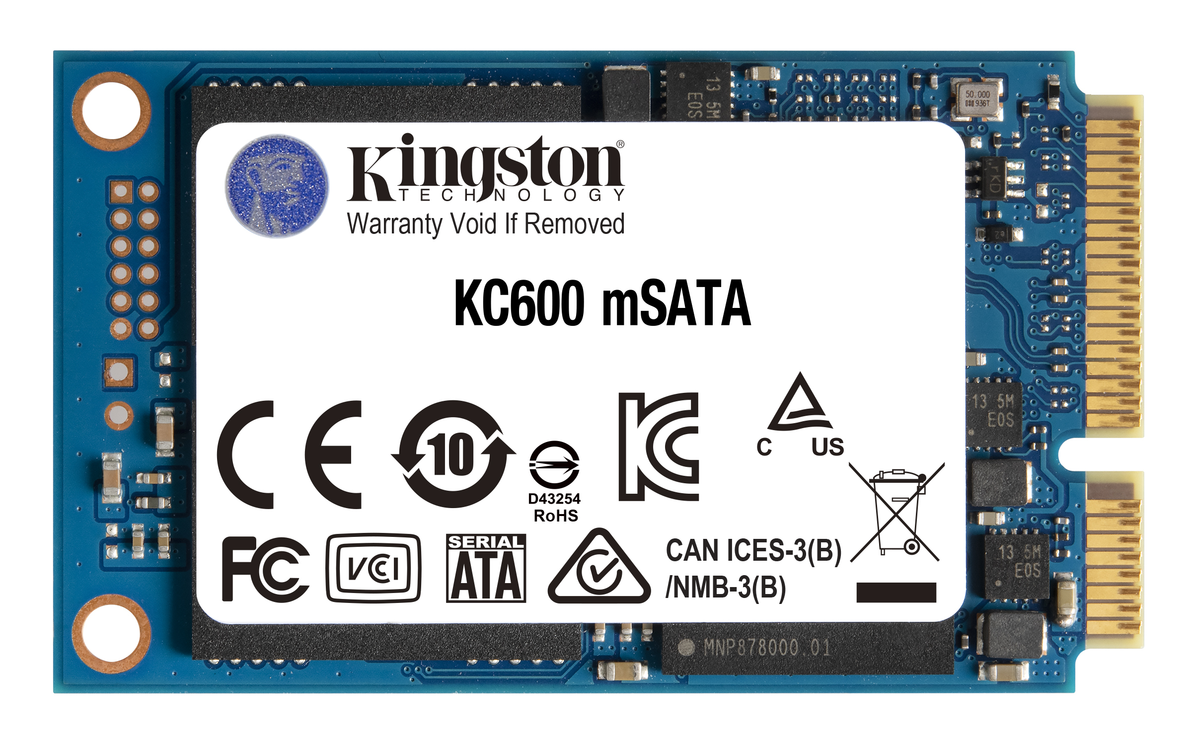 SSD MSATA 1024GB Kingston KC600, Lectura 550MB/s Escritura 520MB/s. SKC600MS/1024G - imagen 1