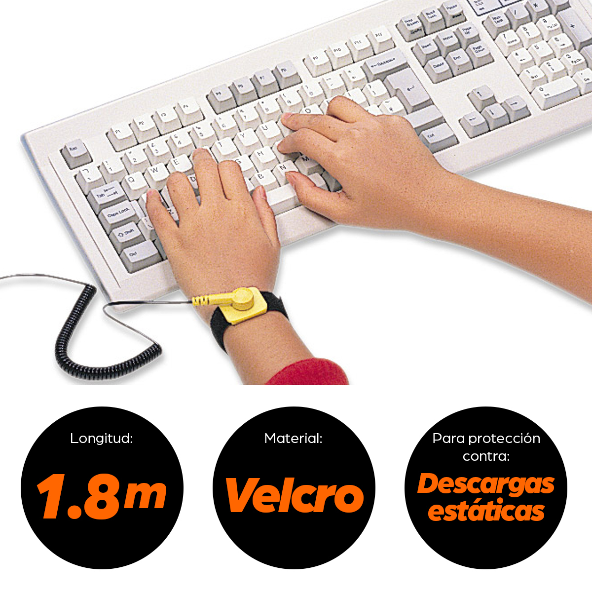 Pulsera Antiestática MANHATTAN 410144 - Negro, 410144
