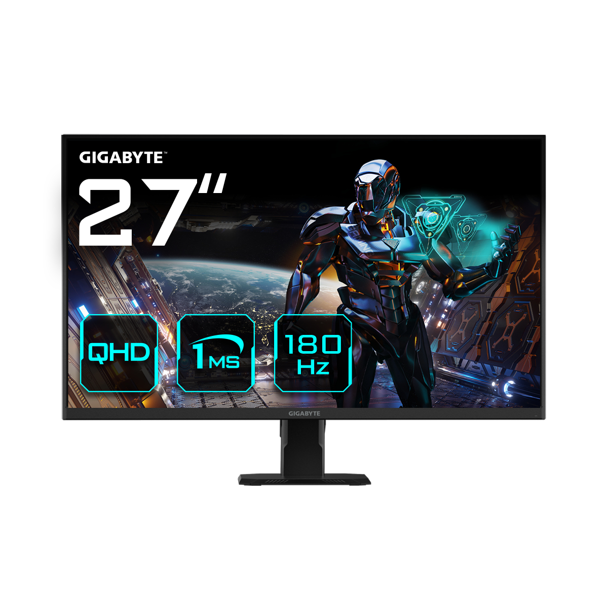 Monitor 27" 2560x1440 180Hz 1ms, Gigabyte GS27QA, Panel IPS, G-Sync/Freesync, 2 HDMI 1 DP, VESA 100mm - imagen 1
