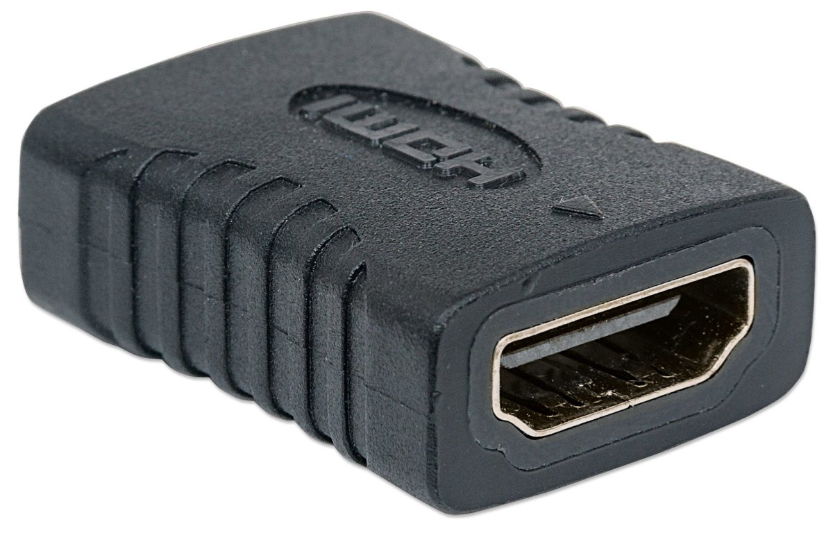 Adaptador de Video Cople HDMI a HDMI Hembra-Hembra Manhattan 353465, 4K 60Hz, Chapado en Oro, Color Negro - imagen 2