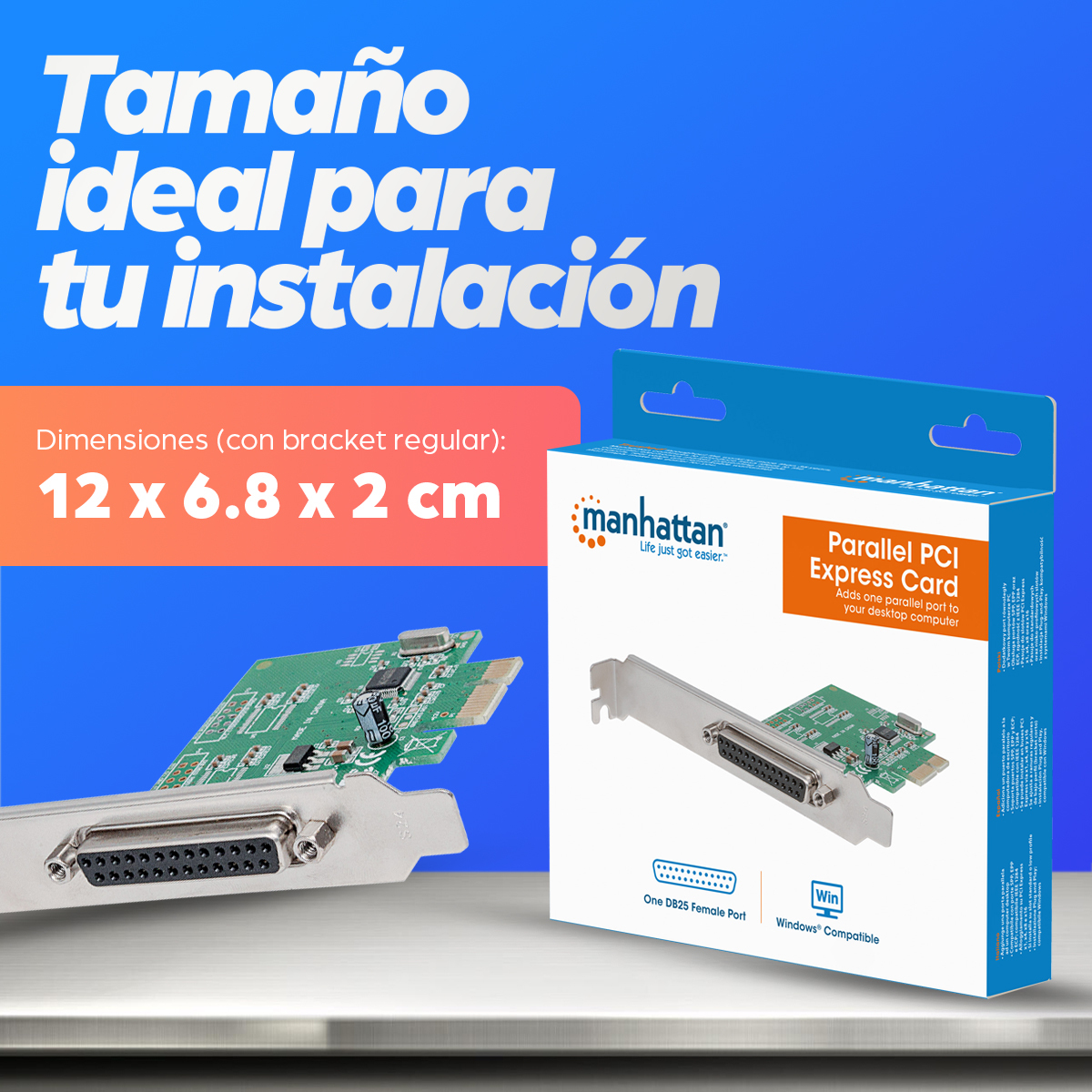 Tarjeta PCIe Paralelo Manhattan 152099, 1x DB25 - imagen 4