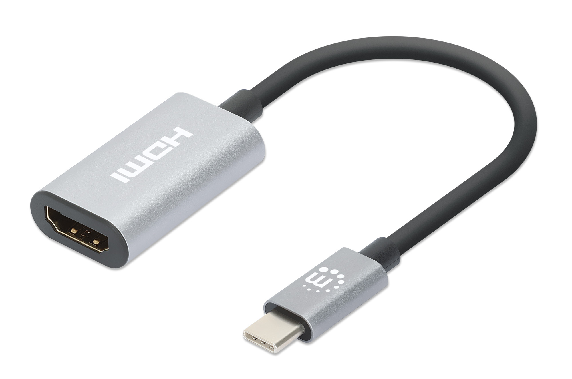Convertidor de Video USB-C a HDMI Manhattan 153973, 4K 60Hz, Color Gris