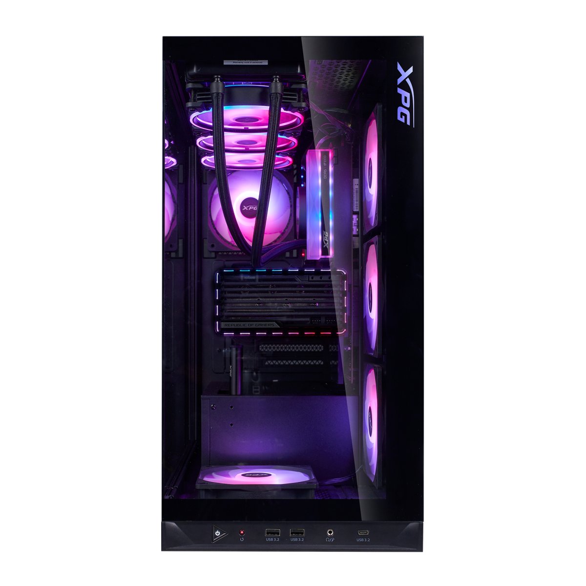 Gabinete ATX XPG INVADER X BTF, Incluye 5 Fans 120mm ARGB, Radiador 360mm Max, Color Negro - imagen 5