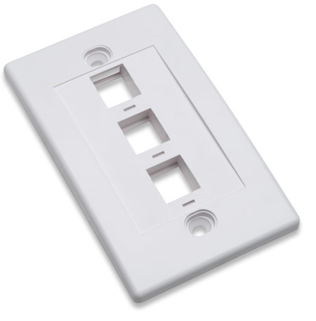 Tapa para Caja de Pared Intellinet 163309, 3 Puertos Keystone, Color Blanco - imagen 2