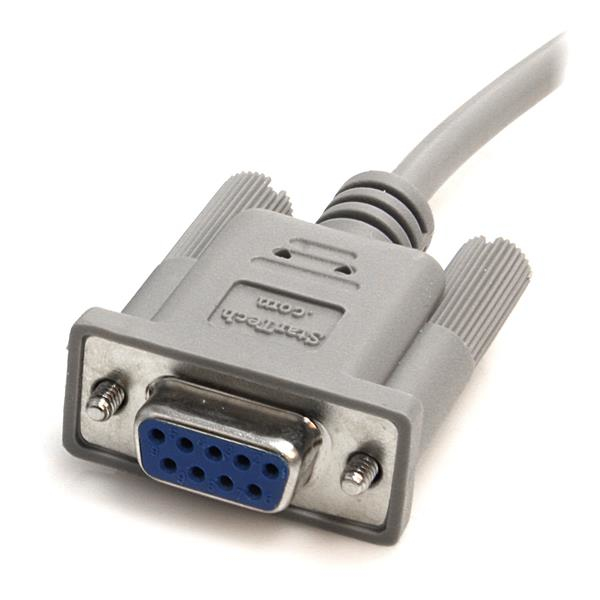 Cable de Módem Nulo de Serie Cruzado 3m Null RS232 Serial - 2x Hembra DB9 - Gris StarTech.com SCNM9FF - imagen 2