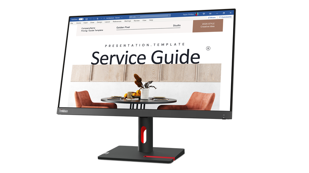 Monitor 24" 1920x1080 100hz 6ms, Lenovo S24I-30, Panel IPS, Freesync, 1 HDMI + 1 VGA, VESA 100mm, Negro - imagen 3