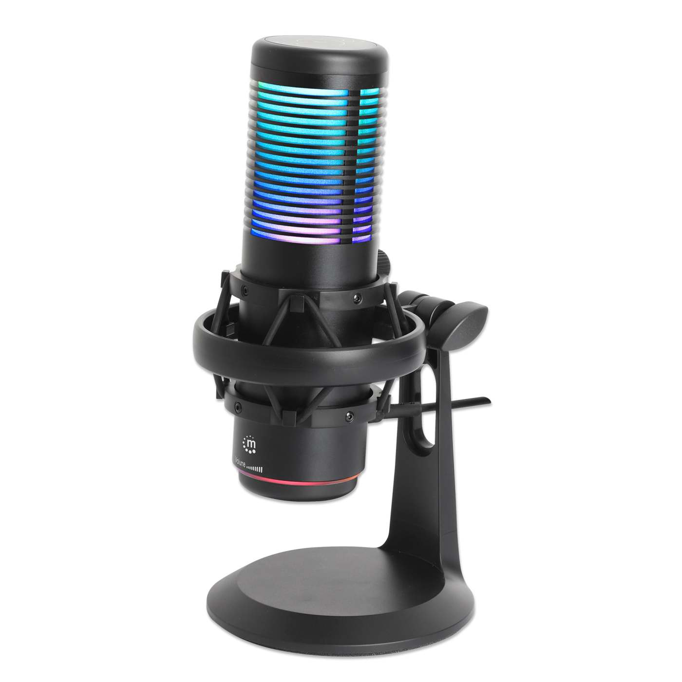 Micrófono Manhattan 102674, Condensador USB, LED RGB, Cancelación de Ruido - imagen 2