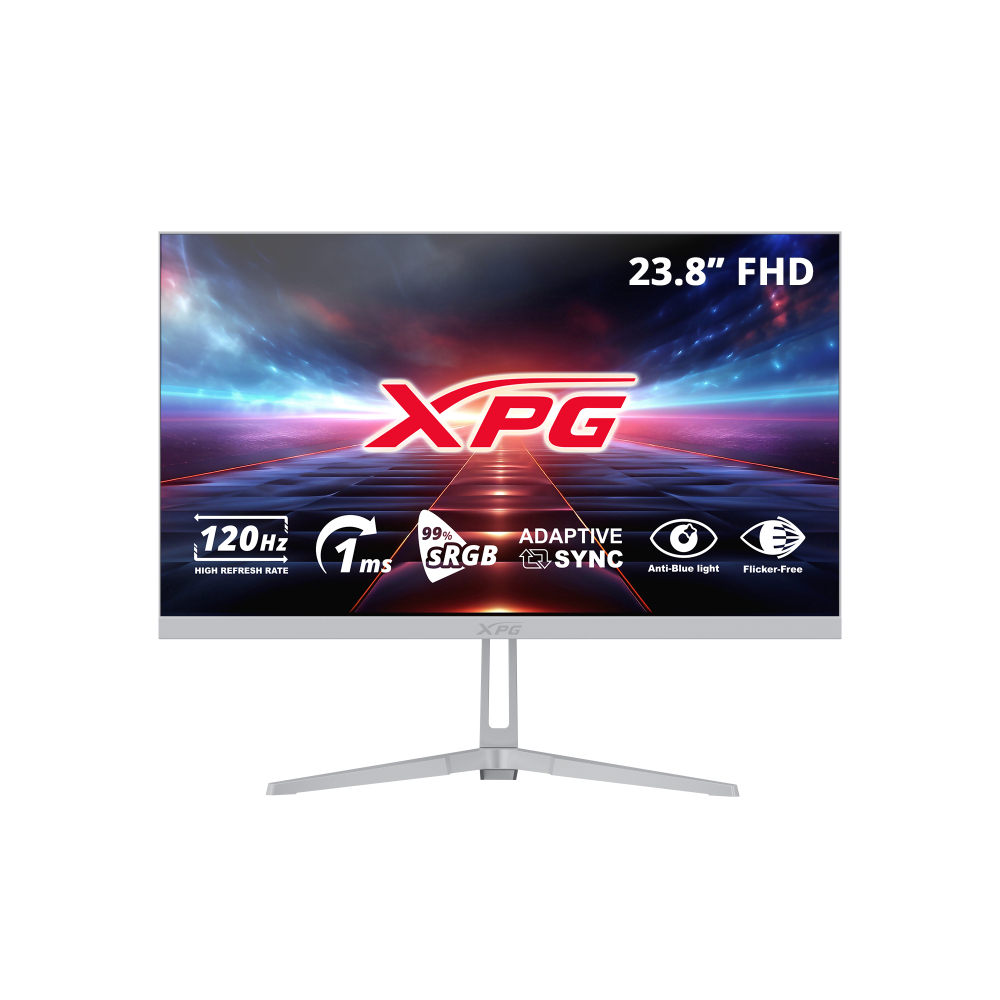 Monitor 24" 1920x1080 120Hz 1ms, XPG RIFT R24F2, Panel IPS, 1 HDMI + 1 DisplayPort, VESA 75mm, Color Blanco - imagen 2