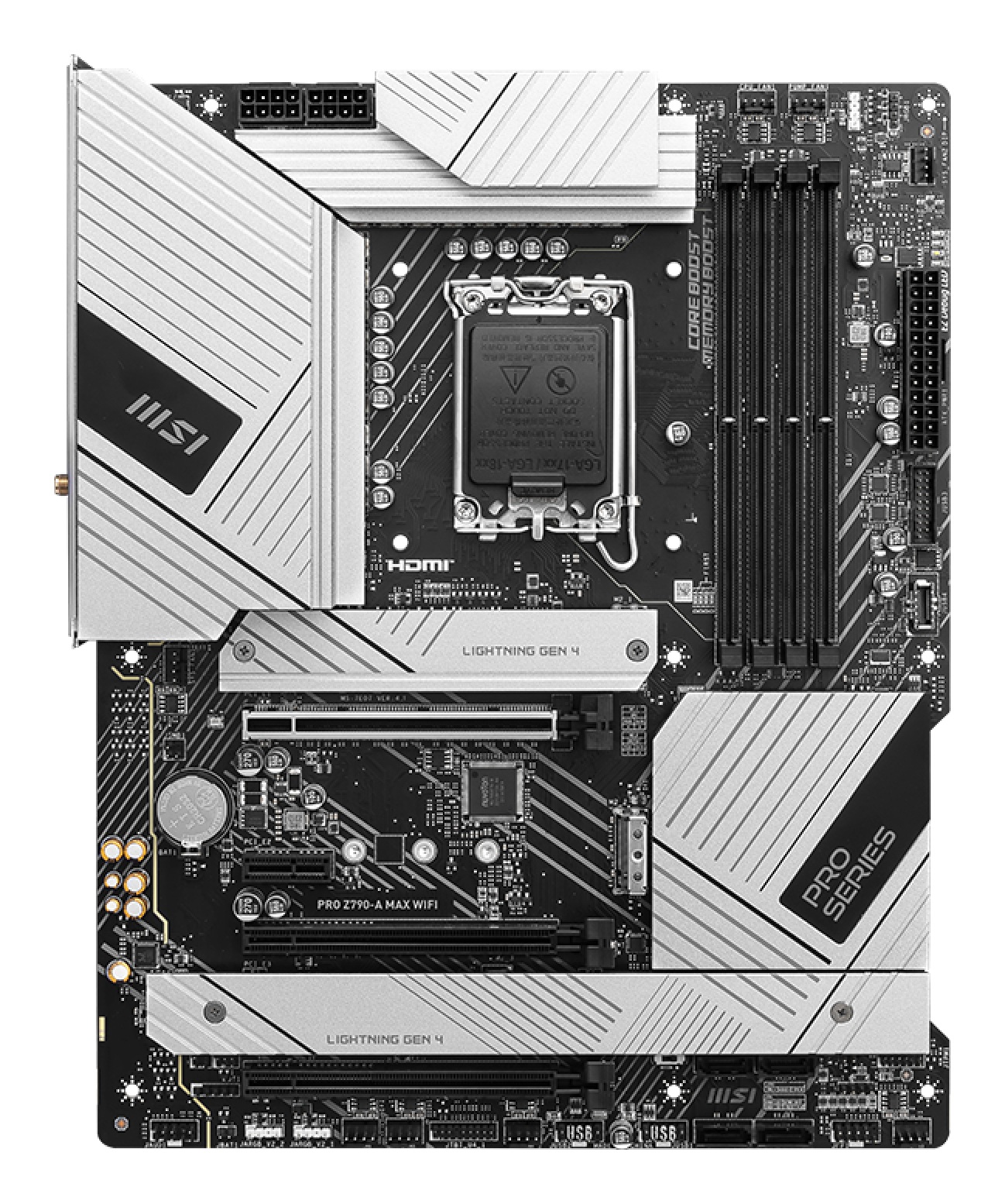 MotherBoard LGA1700 ATX MSI PRO Z790-A MAX WIFI, 256GB RAM DDR5 Max, 4 M.2 PCIE 4, Wi-Fi 7 + BT 5.4
