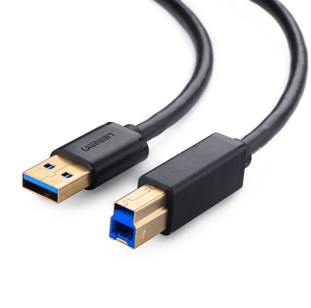 Cable USB-A 2.0 a USB-B 2.0 2m Ugreen US210, 480Mbps, Color Negro - imagen 1