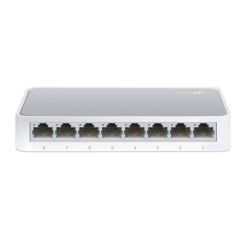 Switch 8 Puertos 10/100 p/Escritorio Tp-Link TL-SF1008D, Caja de Plastico, Color Balnco