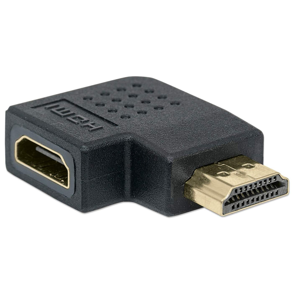 Adaptador de Video HDMI a HDMI Macho-Hembra Manhattan 353489, Angulo Izquierdo de 90 grados, Hasta 4K, Color Negro - imagen 4