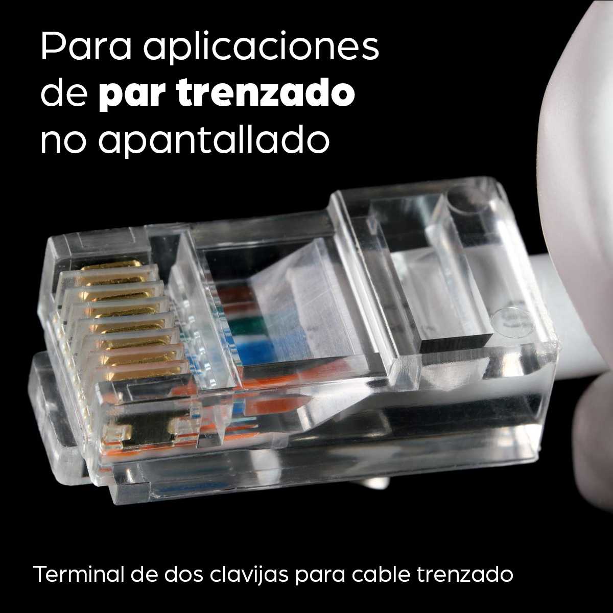Bote con 100 Plugs RJ45 Cat6 UTP Intellinet 502344, Contactos Chapados en Oro, para Cable Flexible - imagen 3