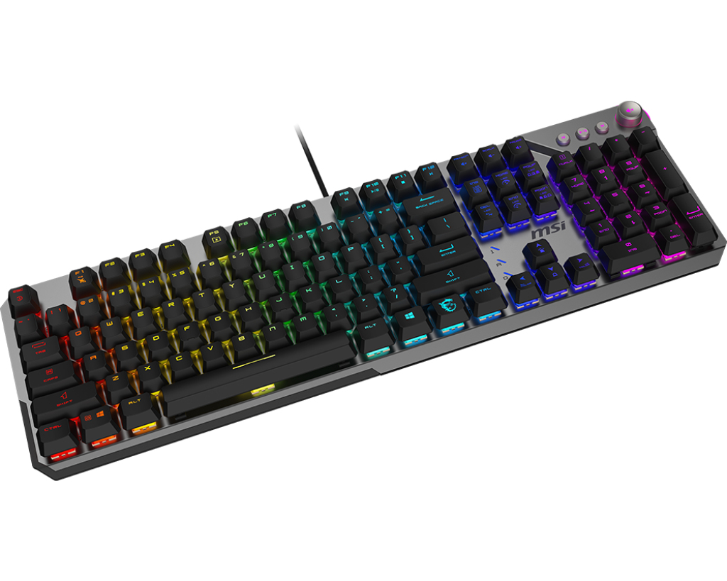 Teclado Alámbrico MSI Strike 600 Silent, 100%, RGB, Color Negro, Ingles