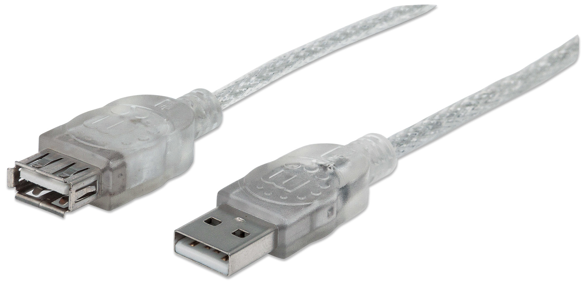 Extensión USB-A 2.0 Macho a Hembra 4.5m Manhattan 340502, 480Mbps, Color Plata Translucido - imagen 1