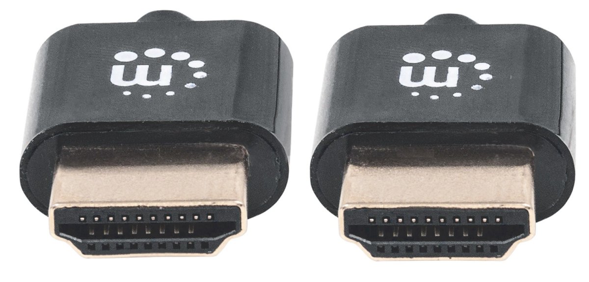 Cable de Video 1.8m HDMI a HDMI Manhattan 394369, 4K 60Hz, Cable Delgado, Chapado en Oro, Color Negro - imagen 3