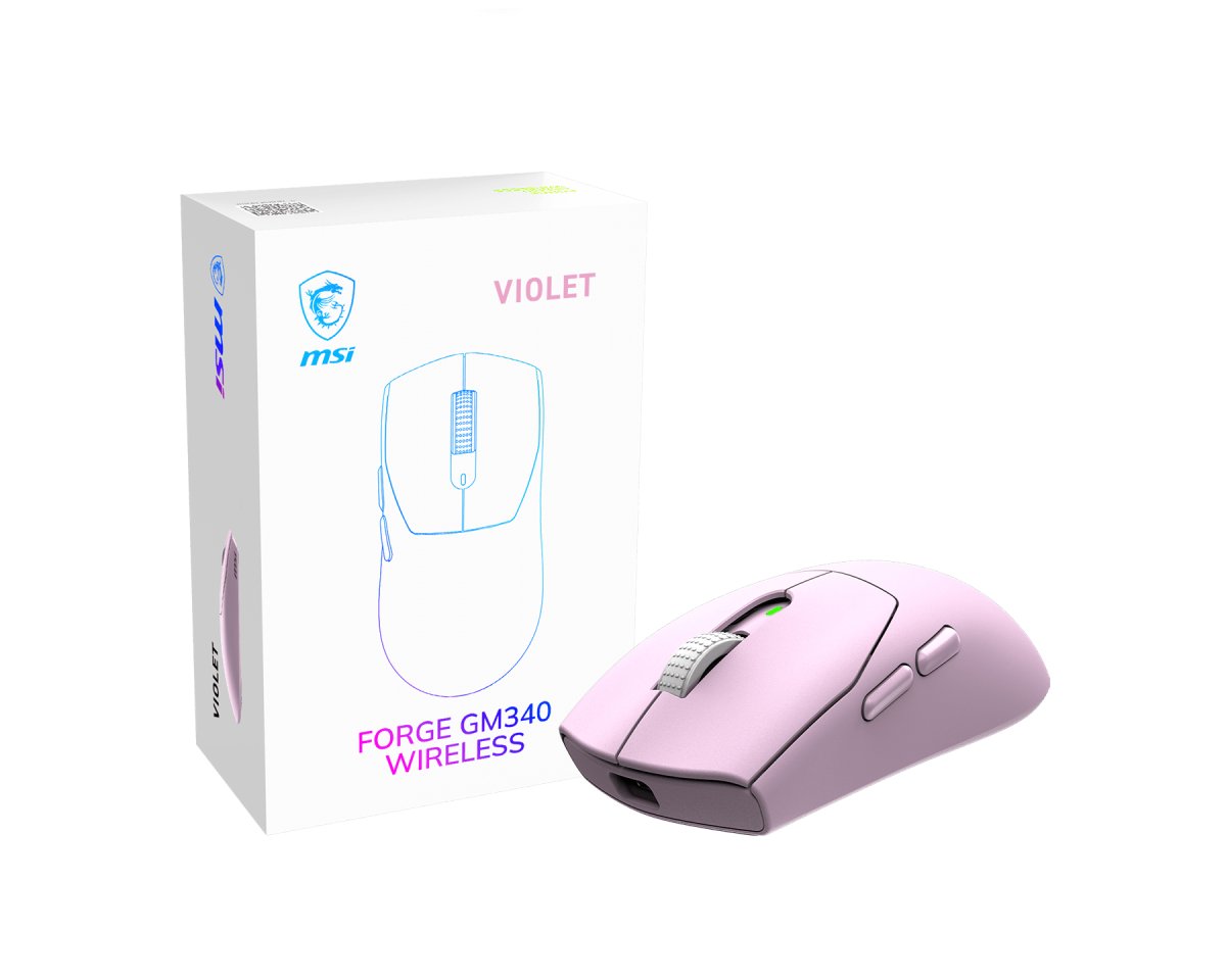 MOUSE MSI FORGE GM340 W VIOLET WIR - imagen 1
