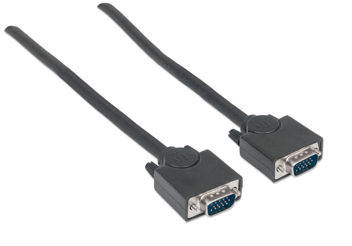 Cable de Video 1.8m VGA a VGA Manhattan 311731, Color Negro - imagen 2