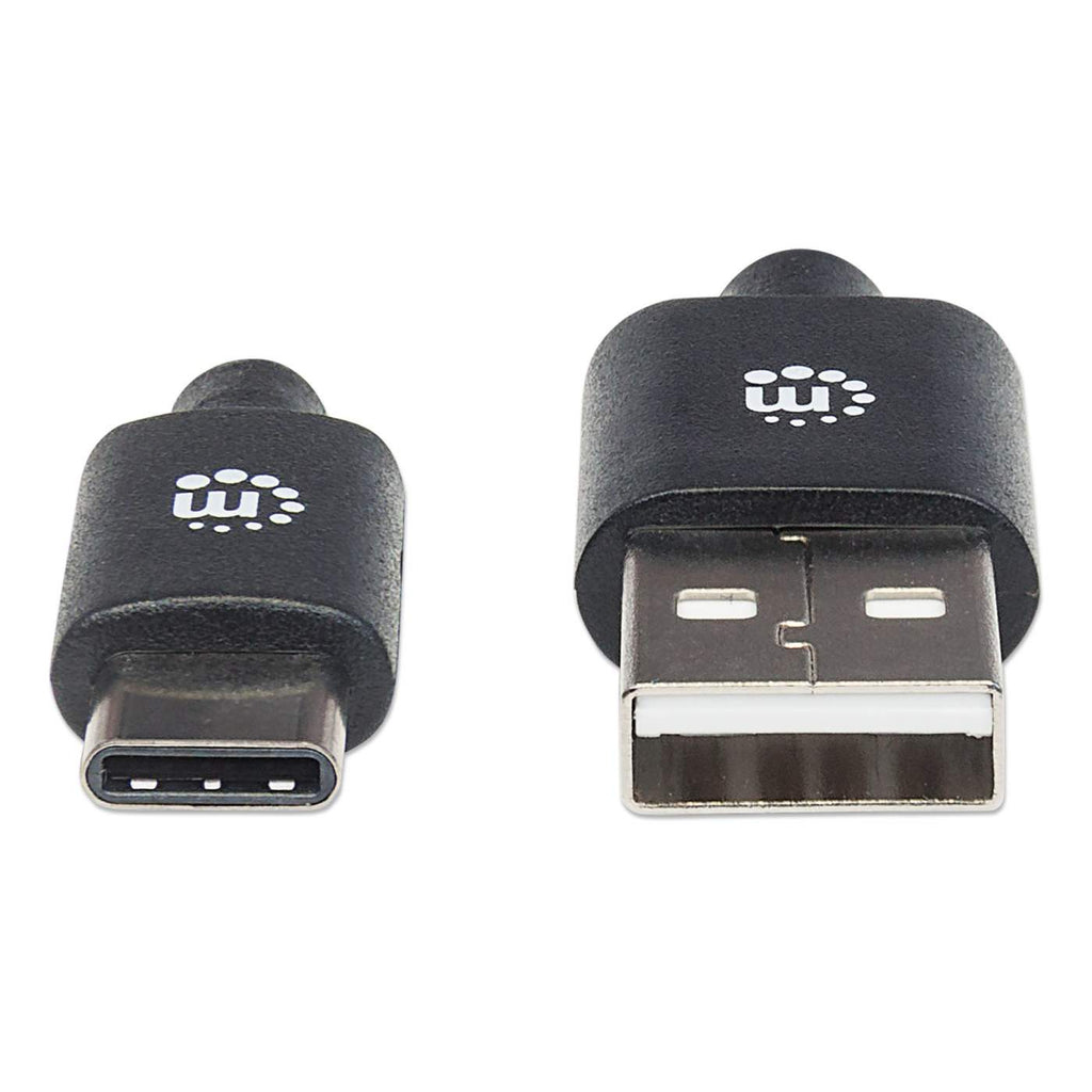 Cable USB-A 2.0 a USB-C 1m Manhattan 353298, 480Mbps, Hasta 3A, Color Negro - imagen 3