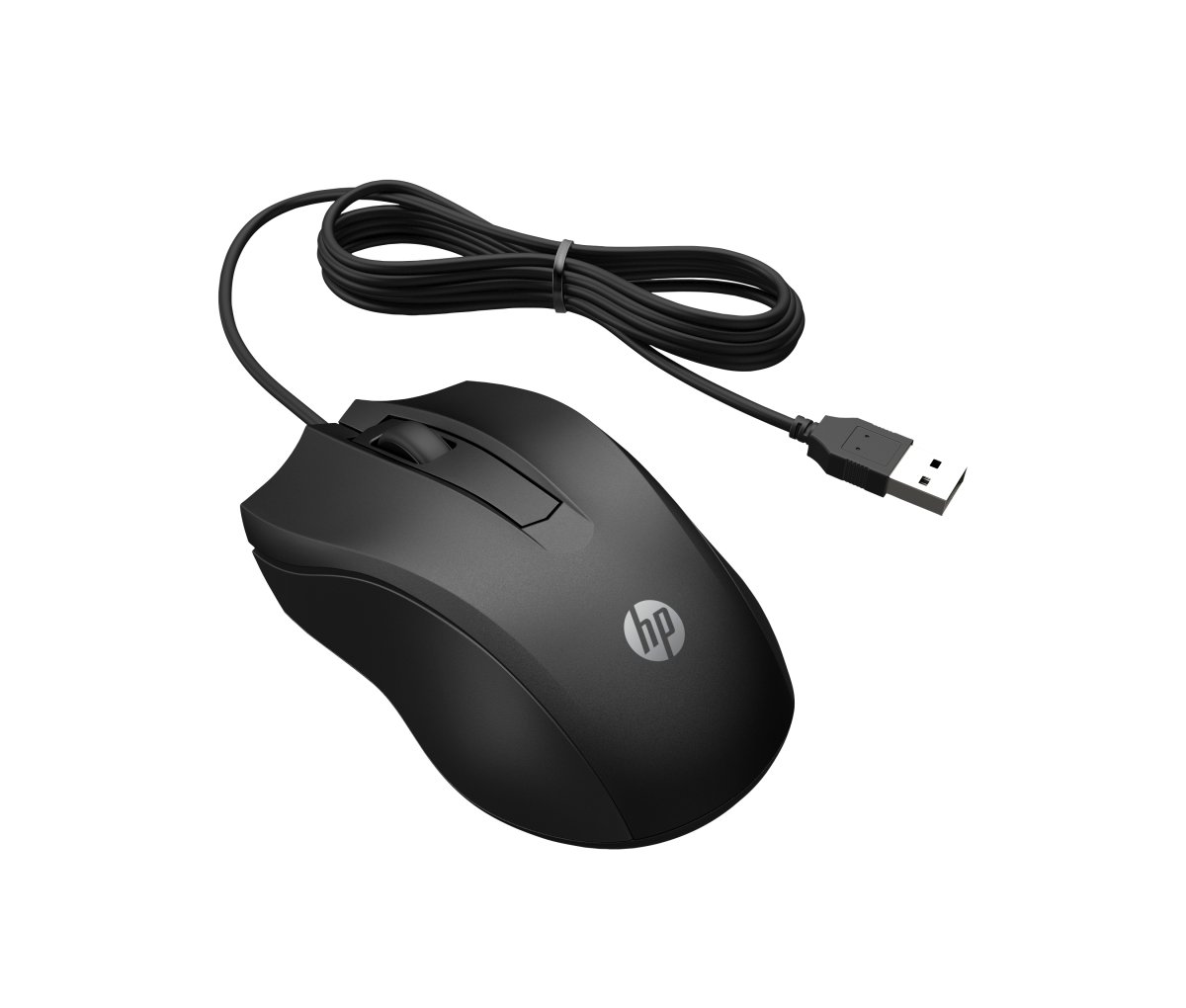 Mouse HP 100, alámbrico USB, color negro, sensor óptico 1600 DPI, modelo 6VY96AA. - imagen 2