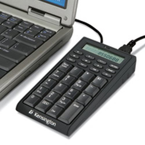 Teclado Numerico Alámbrico Kensington K72274US, Calculadora, Hub 2 USB-A, Display, Color Negro