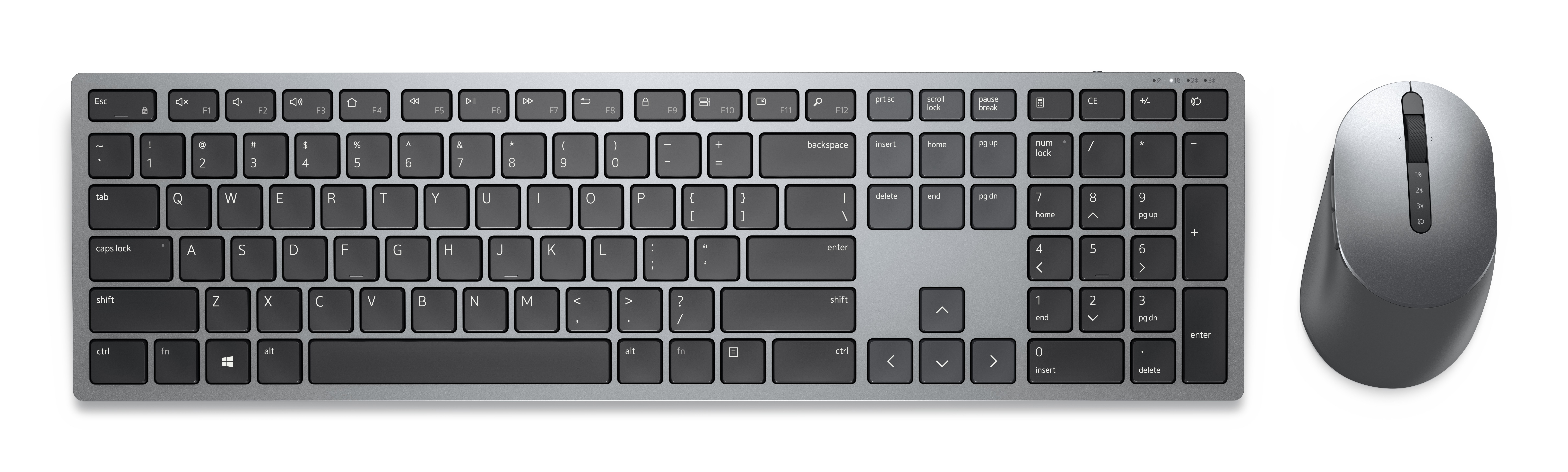 Kit Teclado y Mouse DELL KM7321W , Español, Gris, INALAMBRICO