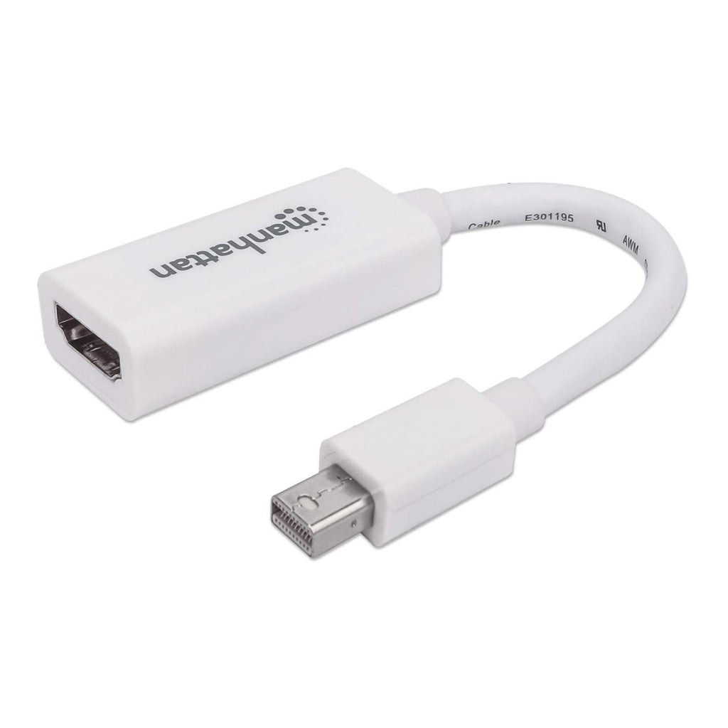 Cable Adaptador de Video 0.17m Mini DisplayPort a HDMI Manhattan 322461, 1080p 60Hz, Color Blanco - imagen 1