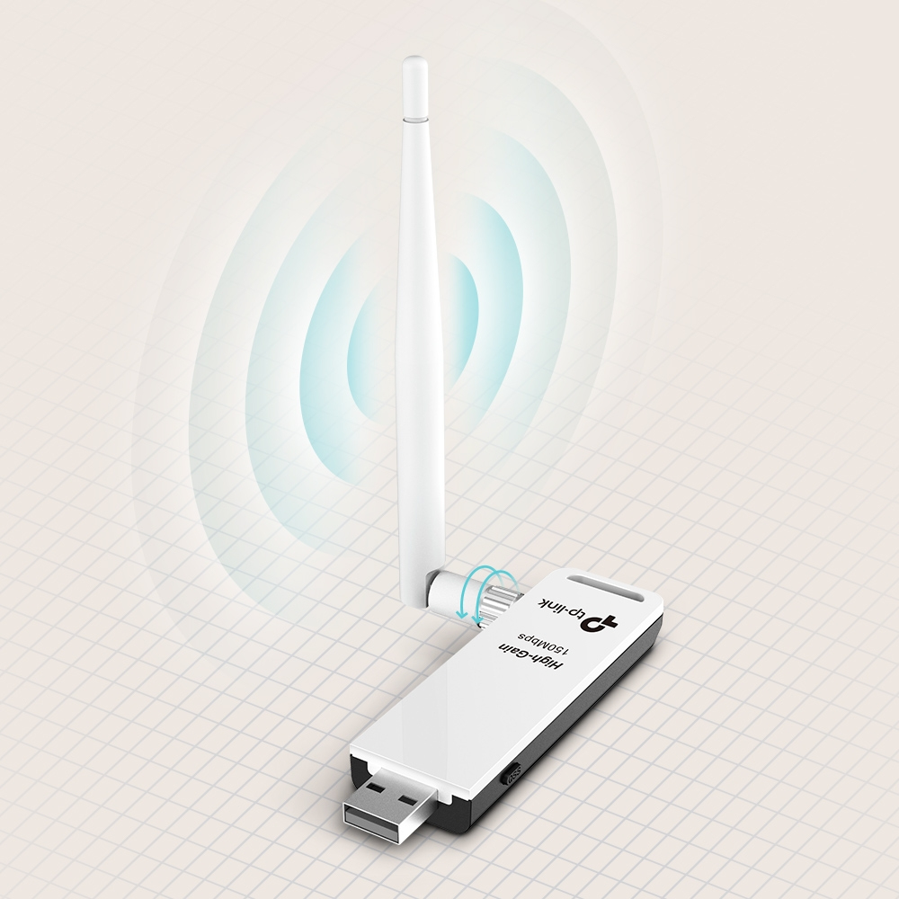 Adaptador de Wi-Fi USB-A TP-Link TL-WN722N, 1 Antena 2.4GHz 150Mbps, 4dBi - imagen 4