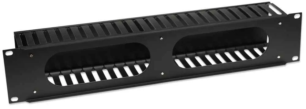 Organizador Horizontal de Cables con Tapa para Rack 19" 2U Intellinet 168458, Color Negro - imagen 4