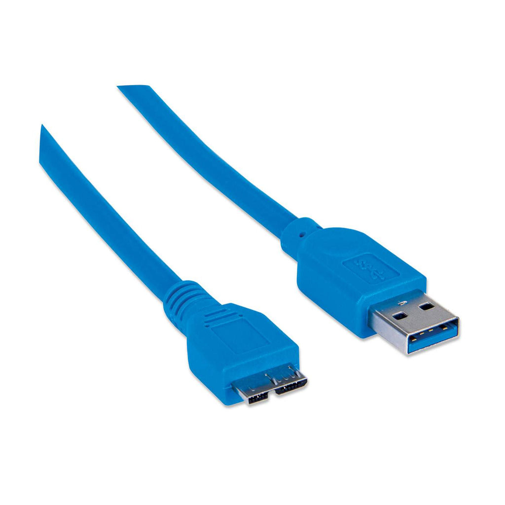 CABLE USB MICRO B - MICRO USB 3.0 MANHATTAN - 2 M, USB A, MICRO-USB B, MACHO/MACHO, AZUL, 325424 - imagen 2