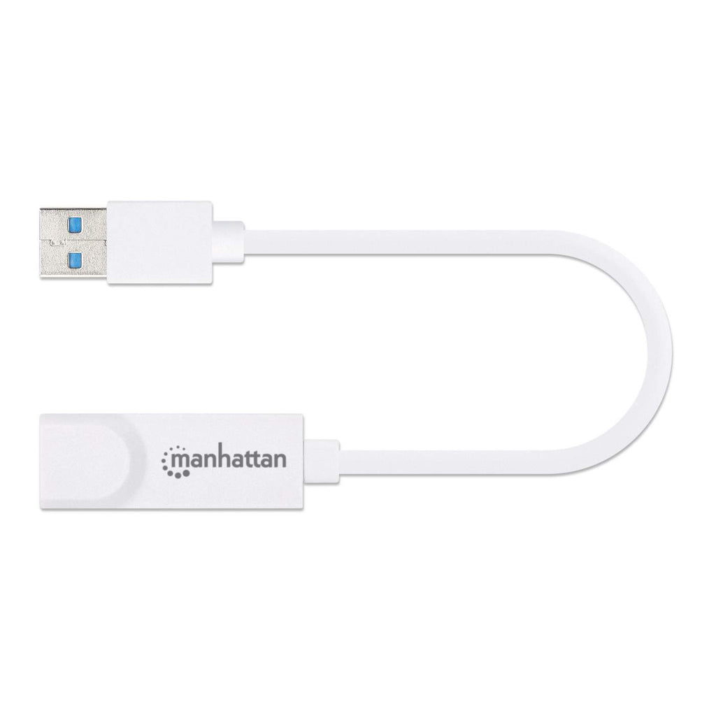 Adaptador Ethernet Gigabit de USB-A a RJ45 Manhattan 506847, Color Blanco