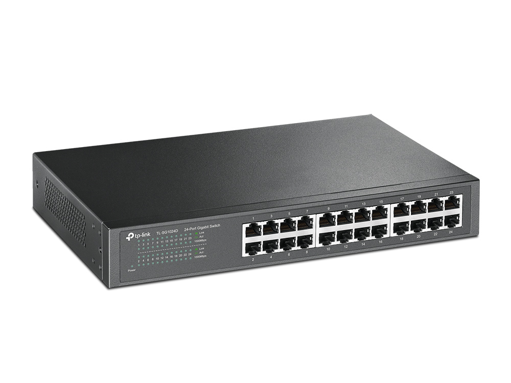 Switch 24 Puertos Gigabit p/Escritorio/Rack Tp-Link TL-SG1024D, Caja de Metal - imagen 2