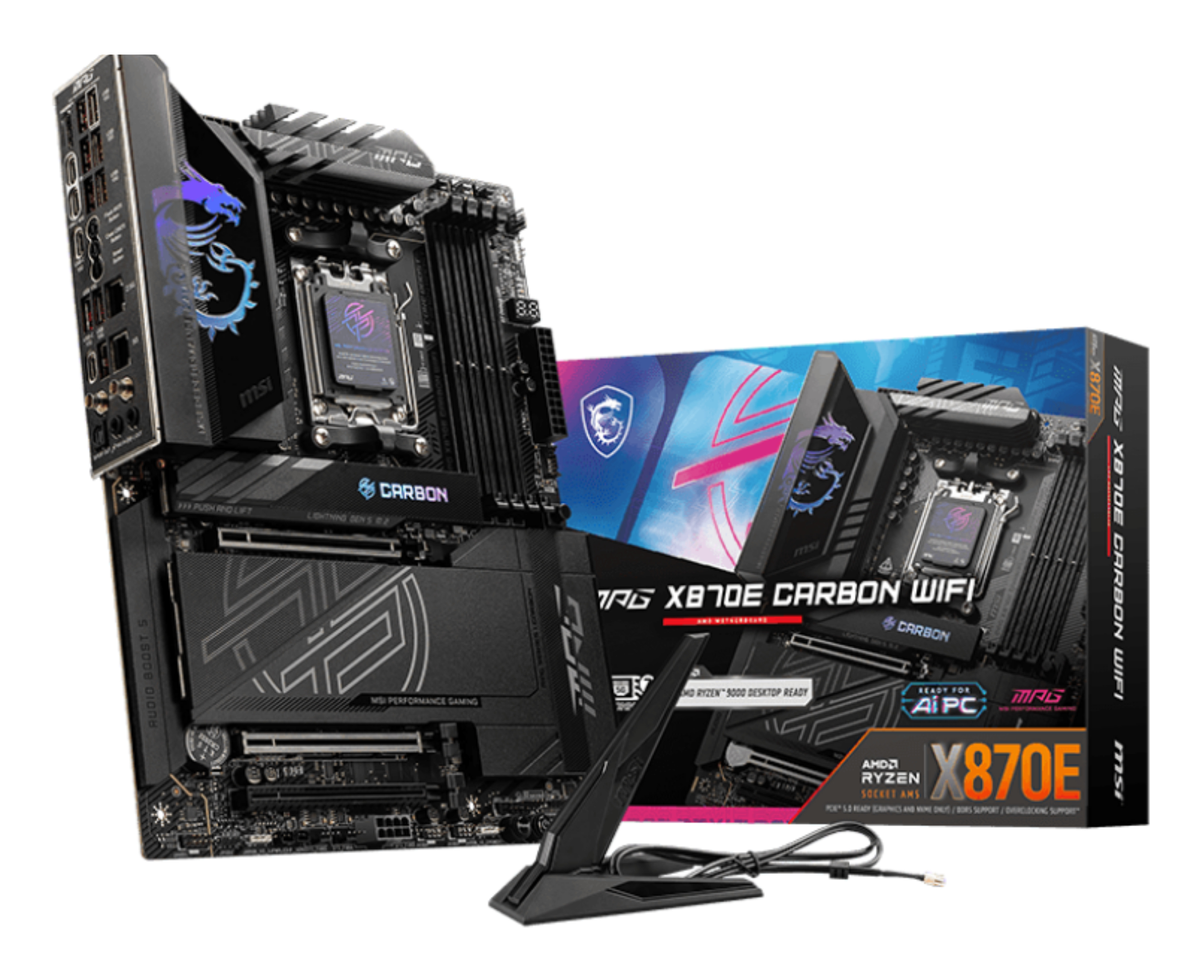 Motherboard AM5 ATX MSI MAG X870E CARBON WIFI, 256GB RAM DDR5 Max, 2 M.2 PCIe 5 + 2 M.2 PCIe 4, Wi-Fi 7 + BT 5.4 - imagen 5